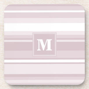 Posavasos Bandas de cuarzo rosa monograma