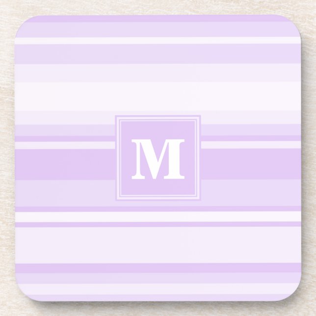 Posavasos Bandas de lilac monogramo (Frente)