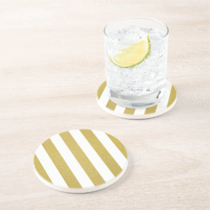 Posavasos Bandas de oro, franjas blancas, patrón rayado