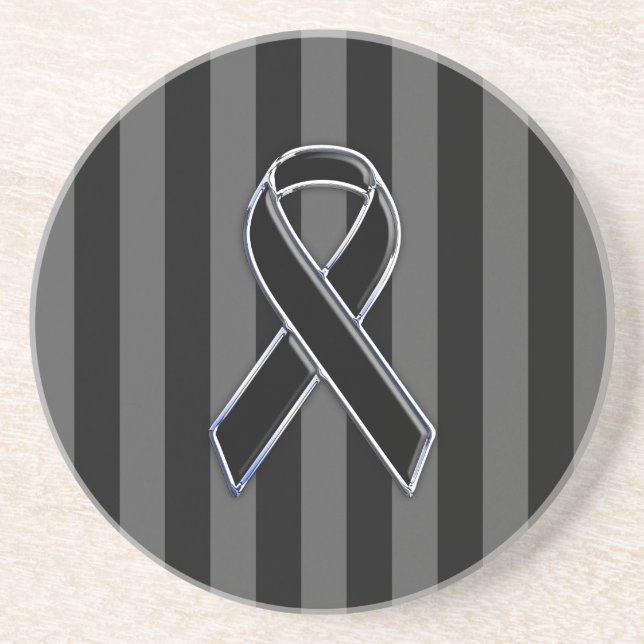 Posavasos Bandas de sensibilización sobre la cinta negra (Frente)