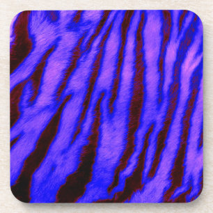 Posavasos Bandas de tigre azul salvaje y vibrante