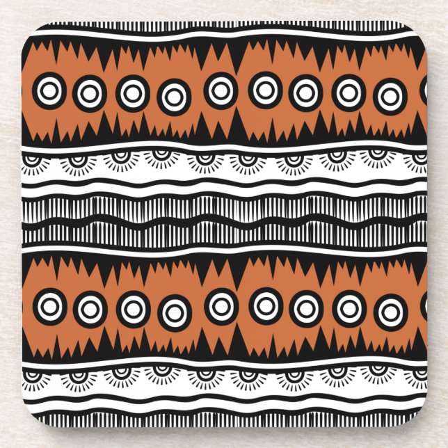 Posavasos Bandas de tono marrón y geográfico de la India (Frente)