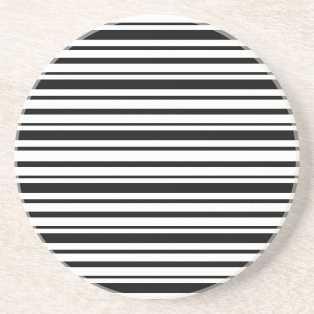 Posavasos Bandas desiguales en blanco y negro (Frente)