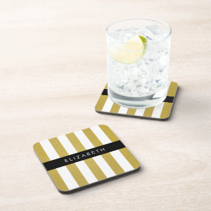Posavasos Bandas doradas, Patrón rayado, Líneas, Su Nombre