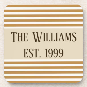 Posavasos Bandas doradas y blancas