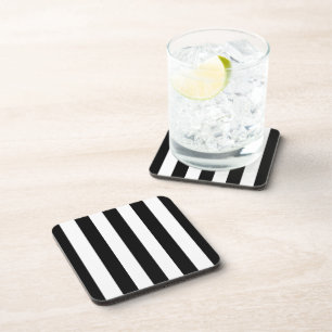 Posavasos Bandas en blanco y negro, patrón a rayas, líneas