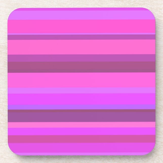 Posavasos Bandas horizontales rosadas (Frente)