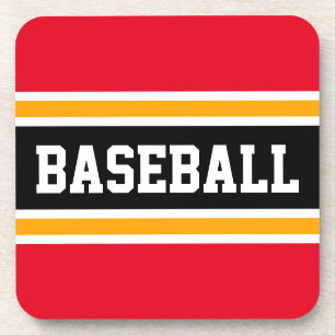 Posavasos Bandas negras amarillas rojas y atléticas de BASEB