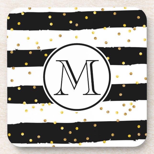 Posavasos Bandas negras y blancas (Frente)