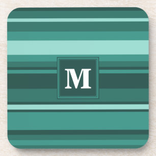 Posavasos Bandas verde azuladas monográficas