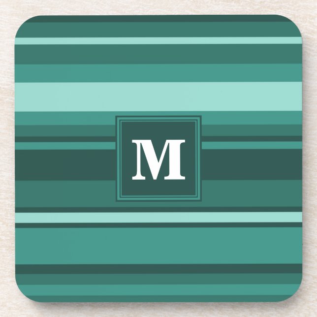 Posavasos Bandas verde azuladas monográficas (Frente)