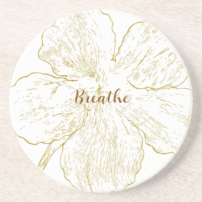 Posavasos Bandeja de arenisca "Respira" mindfulness (Frente)