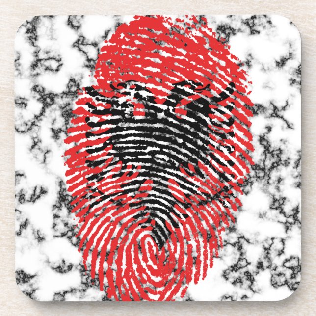 Posavasos Bandera albanesa de la huella dactilar del tacto (Frente)