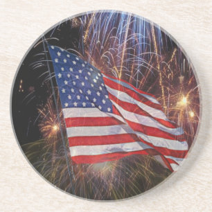 Posavasos Bandera americana con diseño del fondo de los