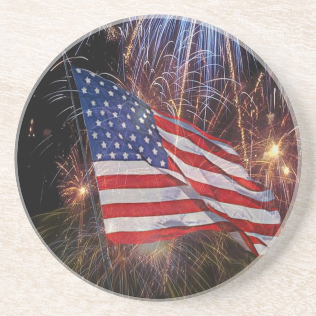 Posavasos Bandera americana con diseño del fondo de los (Frente)