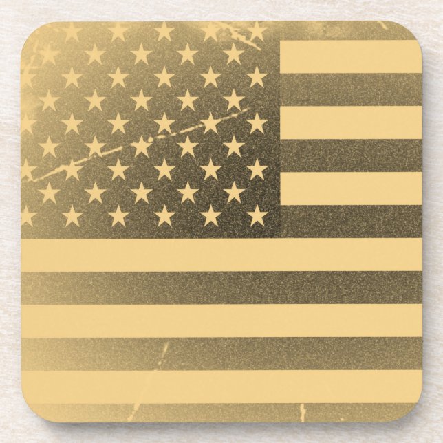 Posavasos Bandera americana del vintage (Frente)