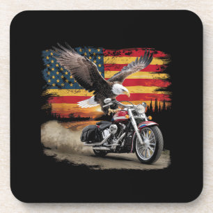 Posavasos Bandera Americana Motocicleta Tshirt Estados Unido