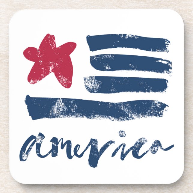 Posavasos Bandera americana Paintstrokes (Frente)
