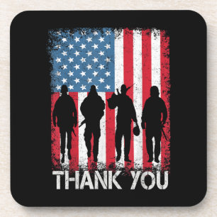Posavasos Bandera Americana Patriótica Gracias Por