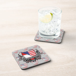 Posavasos Bandera Austríaco-Americana del escudo