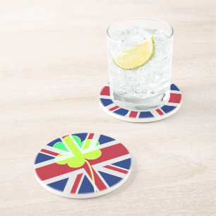 Posavasos Bandera británica irlandesa Shamrock Clover St. Pa