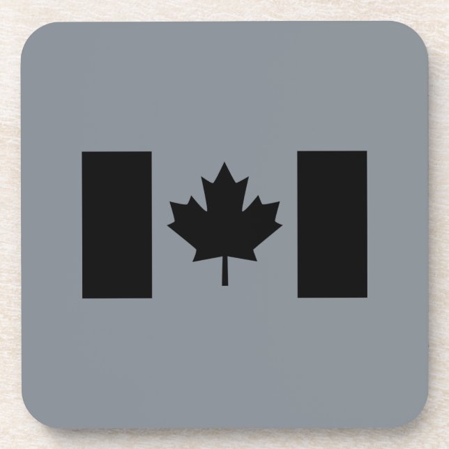 Posavasos Bandera canadiense de decoración negra (Frente)