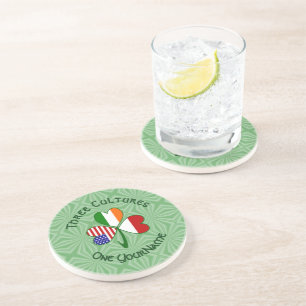Posavasos Bandera de americano irlandés indonesio Trébol Per