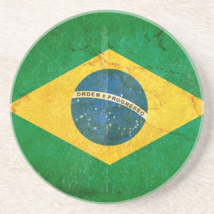 Posavasos Bandera de Brasil en Grunge