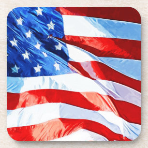 Posavasos Bandera de Estados Unidos Resumen Impresionismo