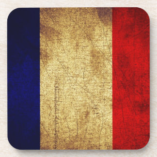 Posavasos Bandera de Francia en Grunge