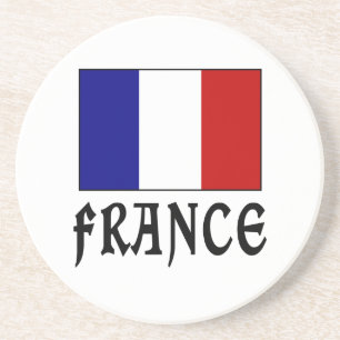 Posavasos Bandera de Francia & Palabra Negra