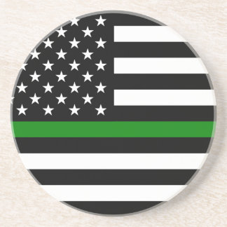 Posavasos Bandera de la delgada línea verde: Veteranos milit