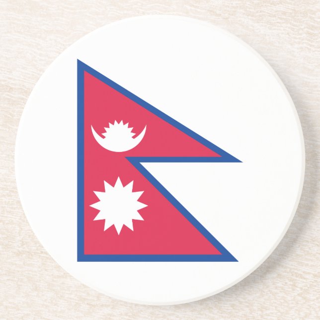 Posavasos Bandera de la montaña rusa de Nepal (Frente)