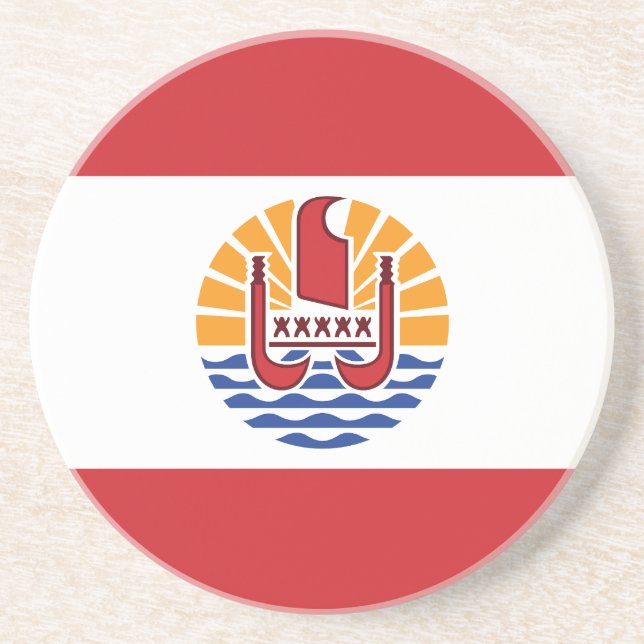 Posavasos Bandera de la Polinesia Francesa (Frente)