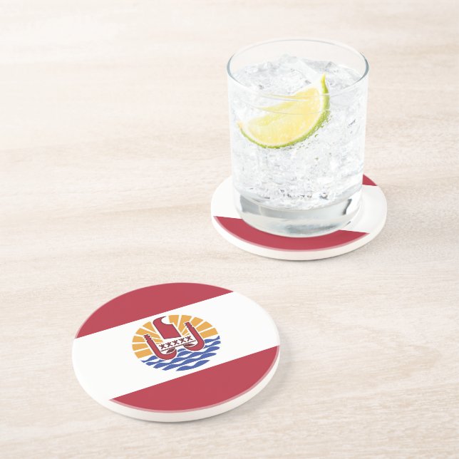 Posavasos Bandera de la Polinesia Francesa (Lado)