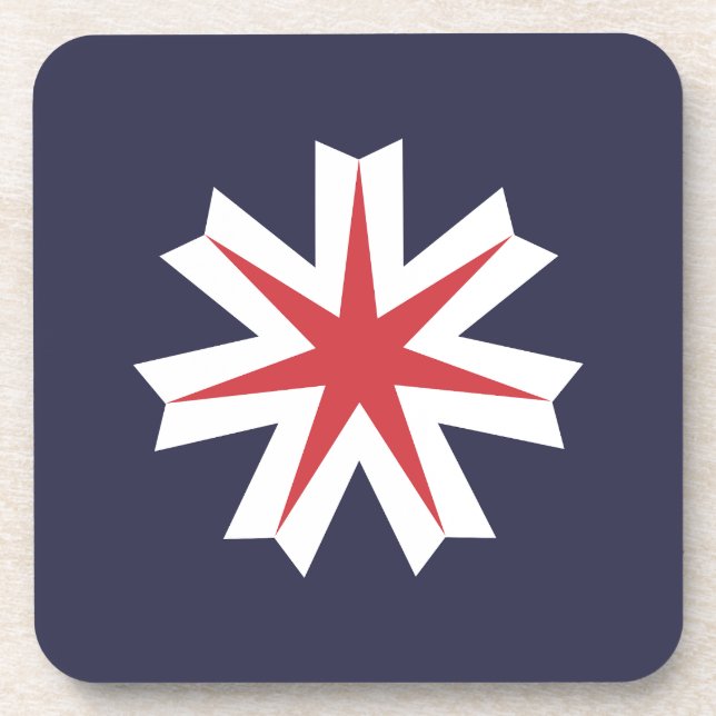 Posavasos Bandera de la prefectura de Hokkaido, Japón (Frente)