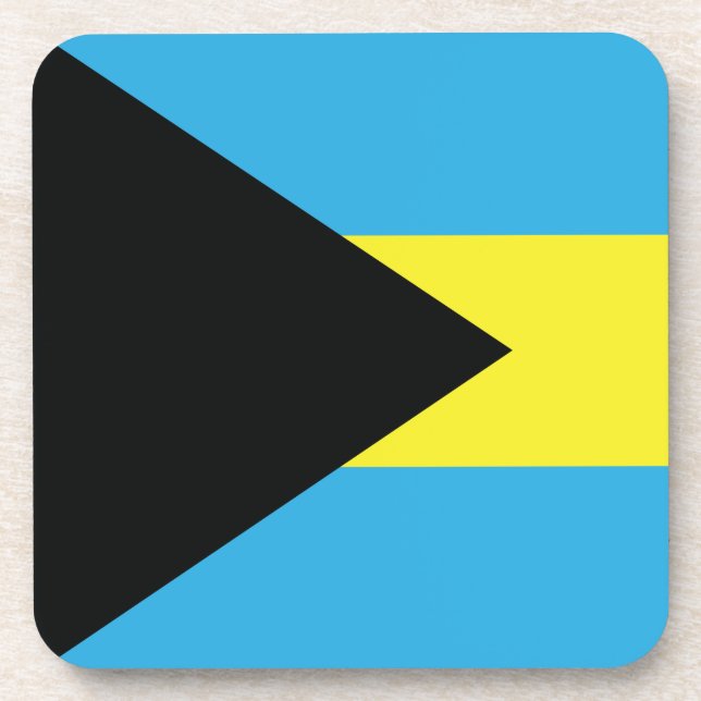 Posavasos Bandera de las Bahamas en negro, oro y Aquamarine (Frente)