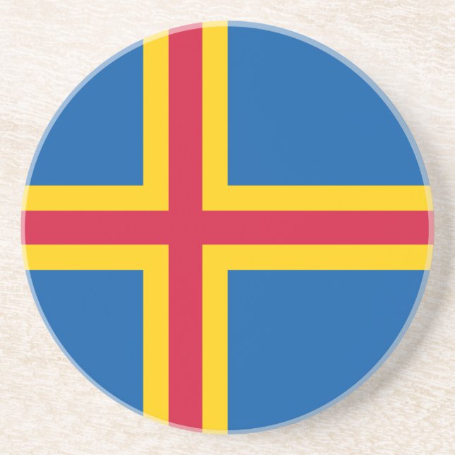 Posavasos Bandera de las Islas Åland (Frente)