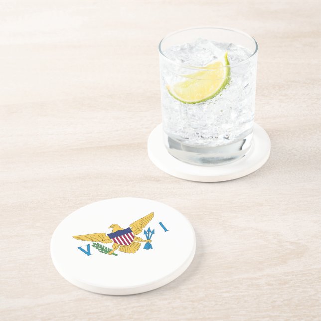 Posavasos Bandera de las Islas Vírgenes de Estados Unidos (Lado)