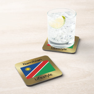 Posavasos Bandera de Namibia + anilla de texto