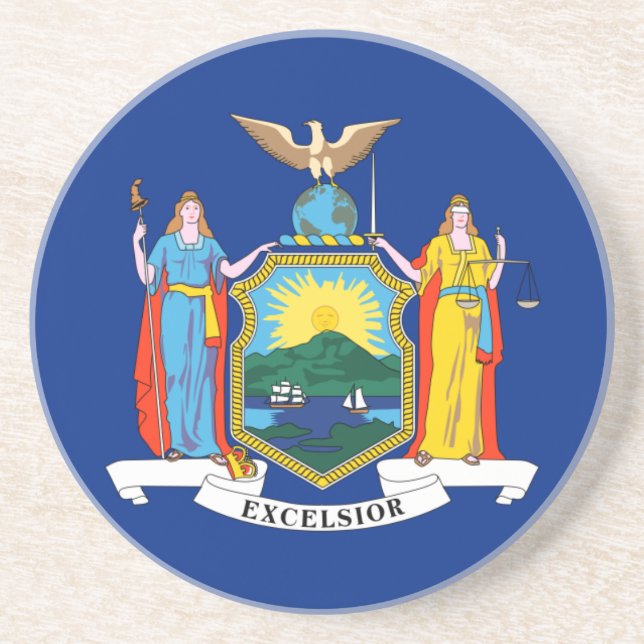 Posavasos Bandera de Nueva York, Estado Imperio, colonias am (Frente)
