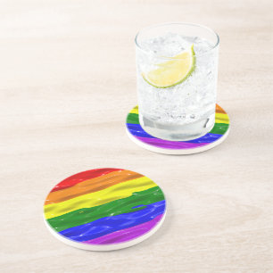Posavasos Bandera de orgullo de SlipperyJoe's brillo líquido