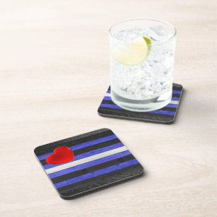 Posavasos Bandera de orgullo gay de cuero de SlipperyJoe's n