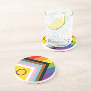 Posavasos Bandera de orgullo intersexual de SlipperyJoe's fo