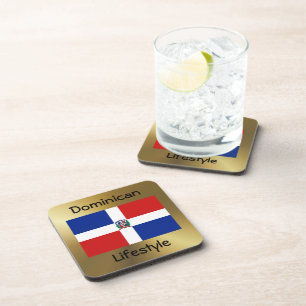 Posavasos Bandera de República Dominicana+Pascua de texto