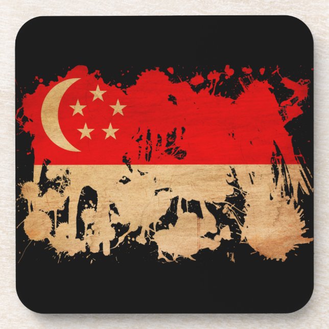 Posavasos Bandera de Singapur (Frente)