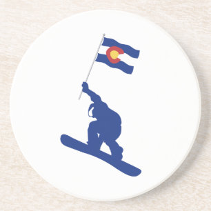 Posavasos Bandera de Snowboard de Colorado