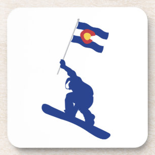Posavasos Bandera de Snowboard de Colorado