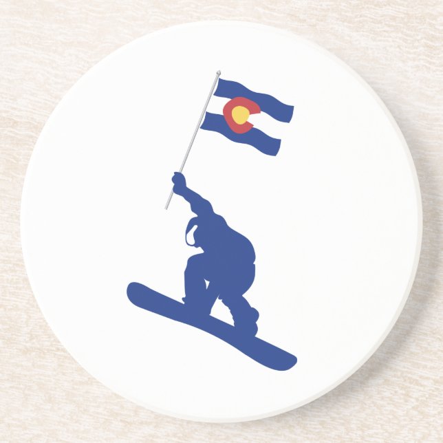 Posavasos Bandera de Snowboard de Colorado (Frente)