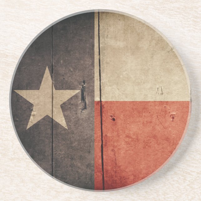 Posavasos Bandera de Texas Rugged Wood (Frente)
